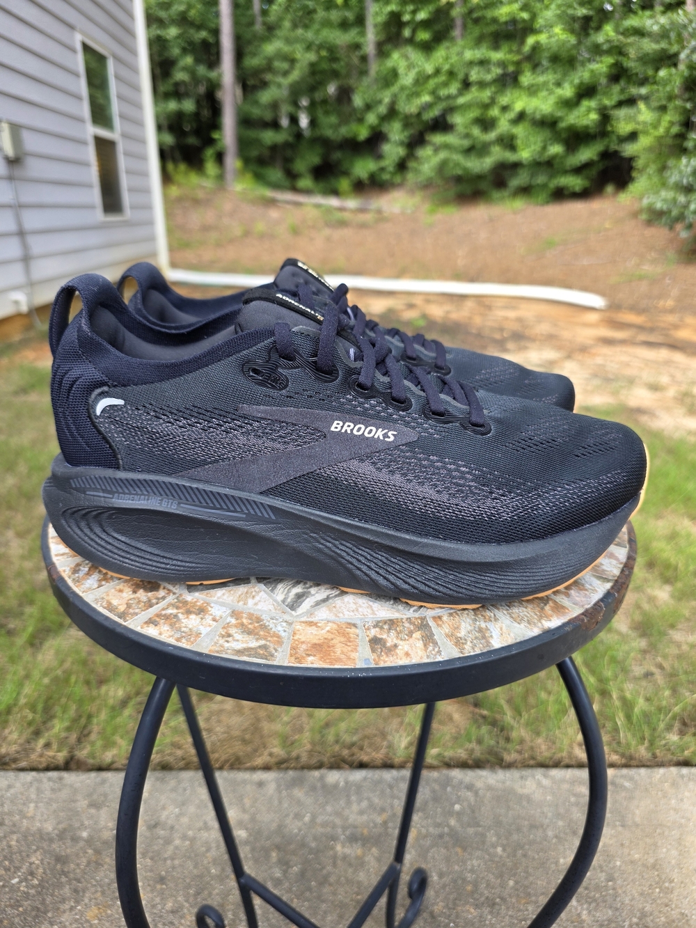 Brooks Adrenaline GTS 25 1104541D036 Black Running Shoes Men's Size 10 D Worn 1x